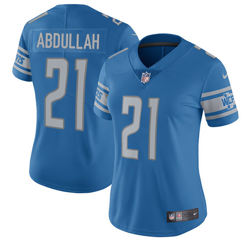 Nike Lions #21 Ameer Abdullah Light Blue Team Color Women's Stitched NFL Vapor Untouchable Limited Jersey